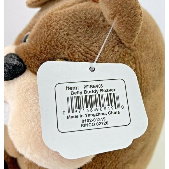 Nanco Belly Buddies Buddy Beaver Plush Stuffed Animal Toy Tooth Brown 5" New - Picture 6 of 7